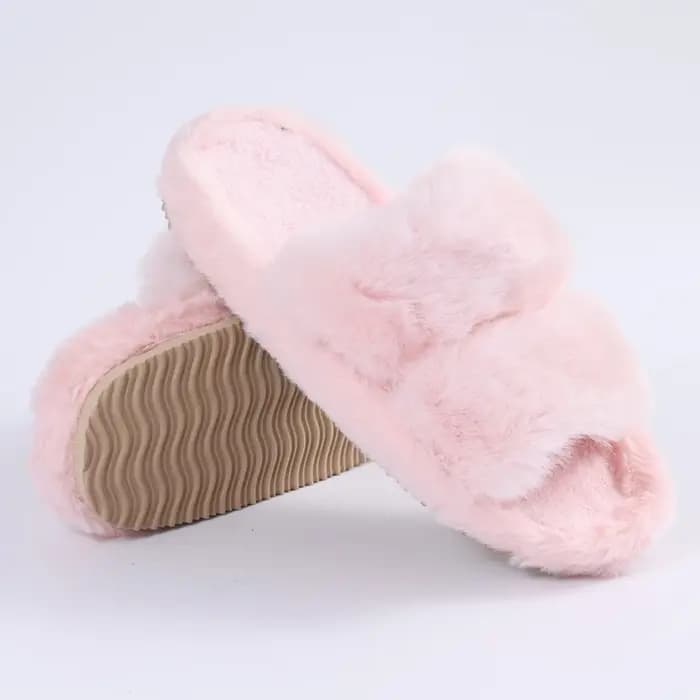 Litfun hiver moelleux chaussons pour femmes fourrure sans lacet diapositives intérieures mode maison coton