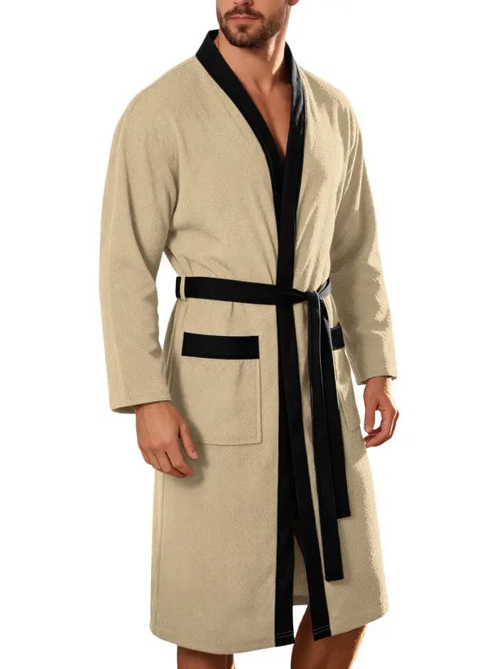 Peignoir long en tissu éponge pour homme