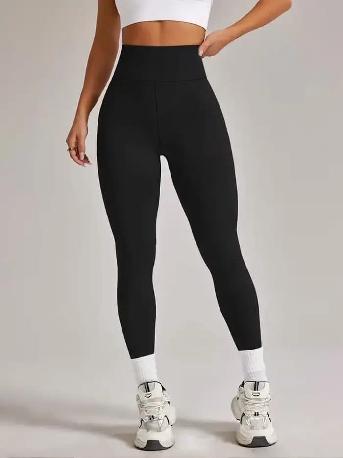 Pantalon de yoga nu sans couture, taille haute, legging serré de sport, tissu extensible à séchage r