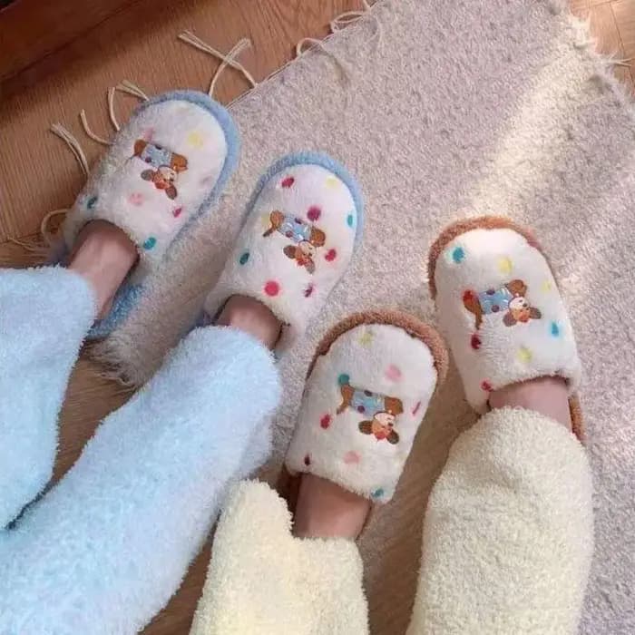 Pantoufles décontractées en peluche pour chien