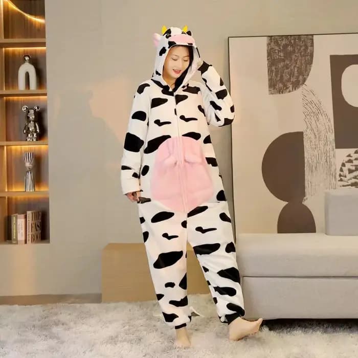 Pyjamas animaux mignons pour hommes femmes hiver flanelle