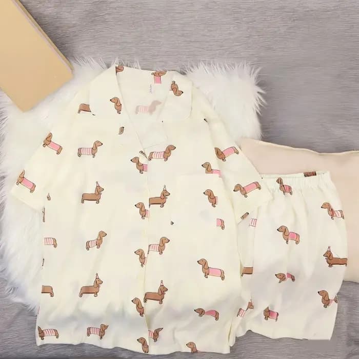 Ensemble de pyjamas décontractés 2 pièces pour femmes, style coréen, motif chat rayé mignon, pour l'