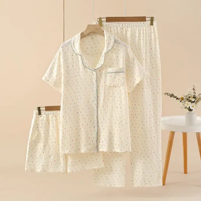 Pyjama trois pièces en pur coton