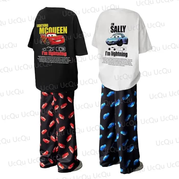 Ensemble pyjama familial assorti McQueen Sally 2026 – T-shirt et pantalon de nuit pour adultes et enfants