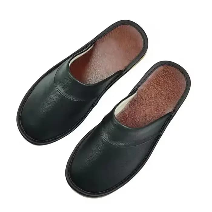 Femmes Mntrerm nouvelles pantoufles de luxe printemps été maison pantoufles hommes en cuir de vache