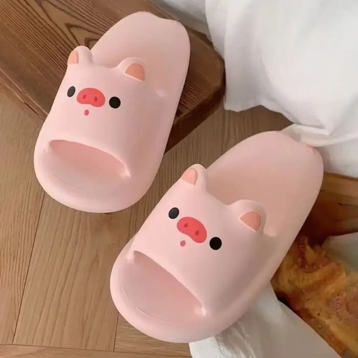 Pantoufles décontractées en forme de chat et de cochon