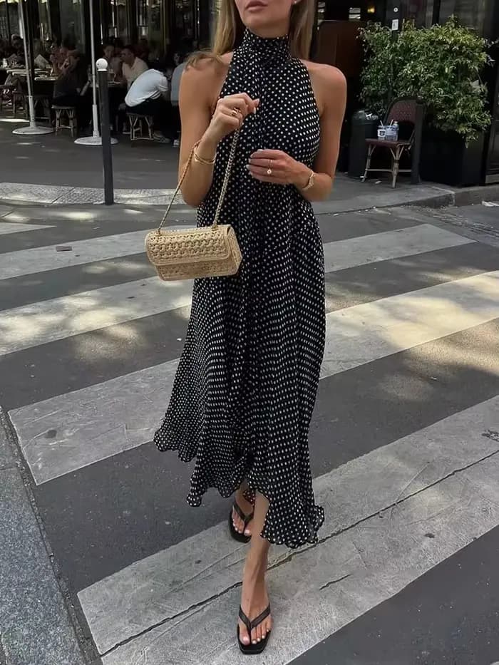 Robes longues à pois pour femmes