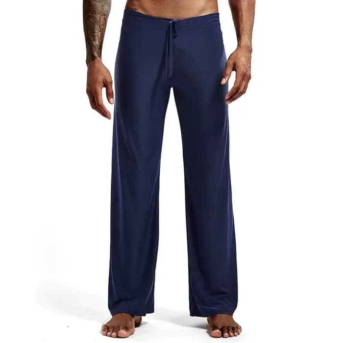 Pantalon de pyjama à lacets monochromes pour hommes