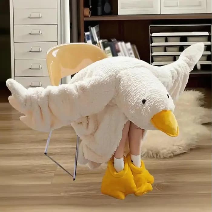 Peignoir à capuche en forme de grande oie