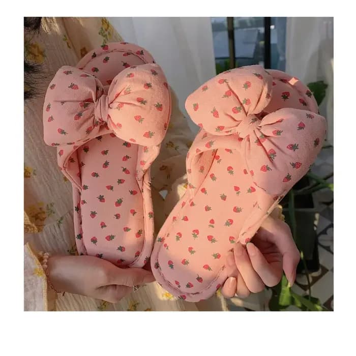 Pantoufles en lin à nœud en forme de cœur pour filles
