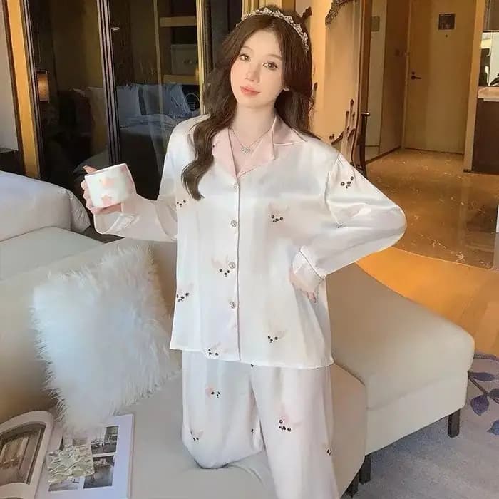 Ensemble de pyjamas Jacquard à manches longues, vêtements de détente confortables, motif à chevrons,