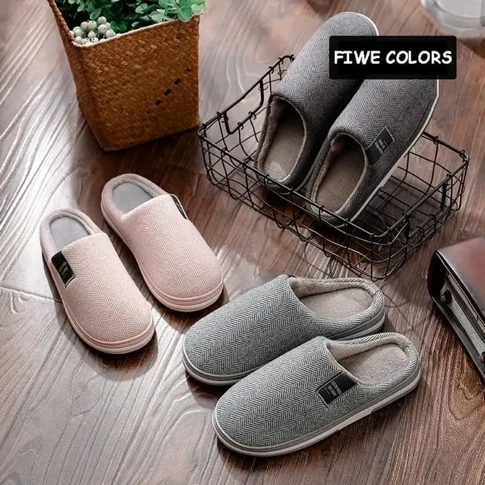 Pantoufles d'hiver chaudes en coton pour hommes et femmes