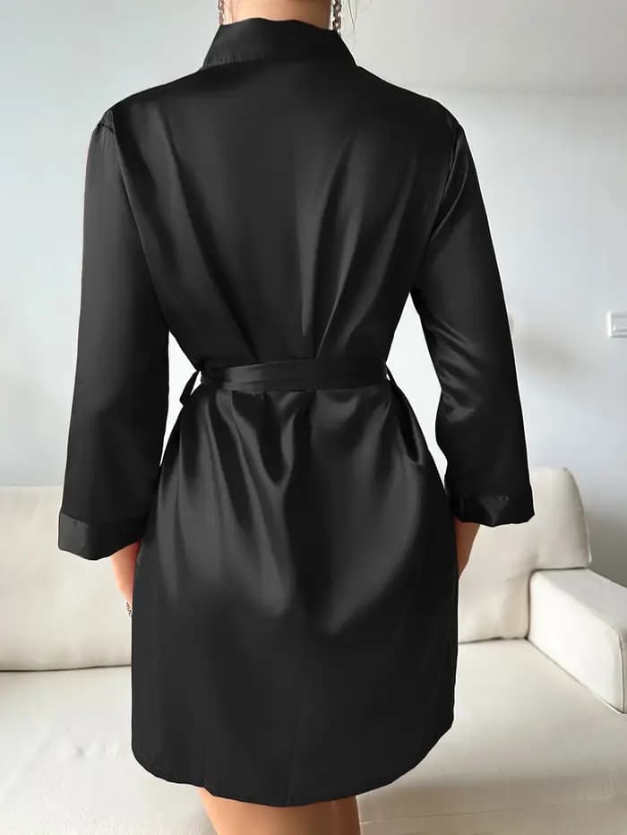 Pyjamas femmes été dames européennes et américaines à lacets peignoir sexy robe de matin