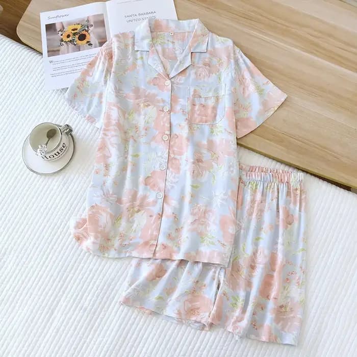 Pyjama à fleurs élégant en Viscose pour femmes