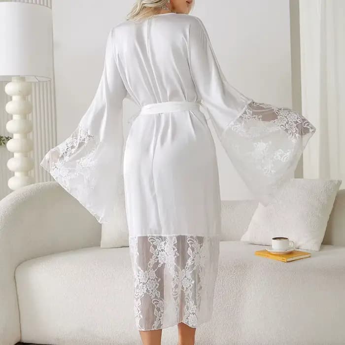 Femmes Robe longue élégante Kimono peignoir mariée cadeau de mariage