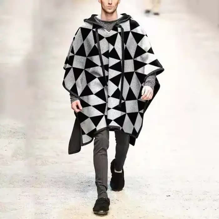 Poncho à capuche surdimensionné pour hommes et femmes