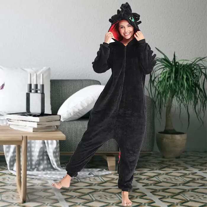 P-jTIME-Pyjama sans Dents avec Chaussures pour Femme Adulte