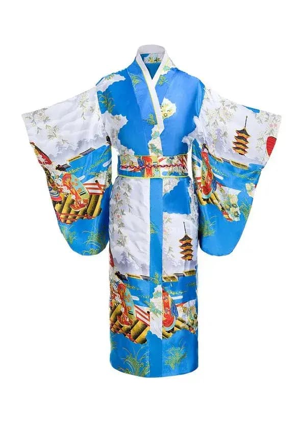Kimono Sexy Tendance Nationale Bleu Lac pour Femme