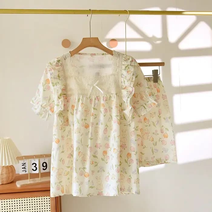 Ensemble pyjama short imprimé Floral pour femmes