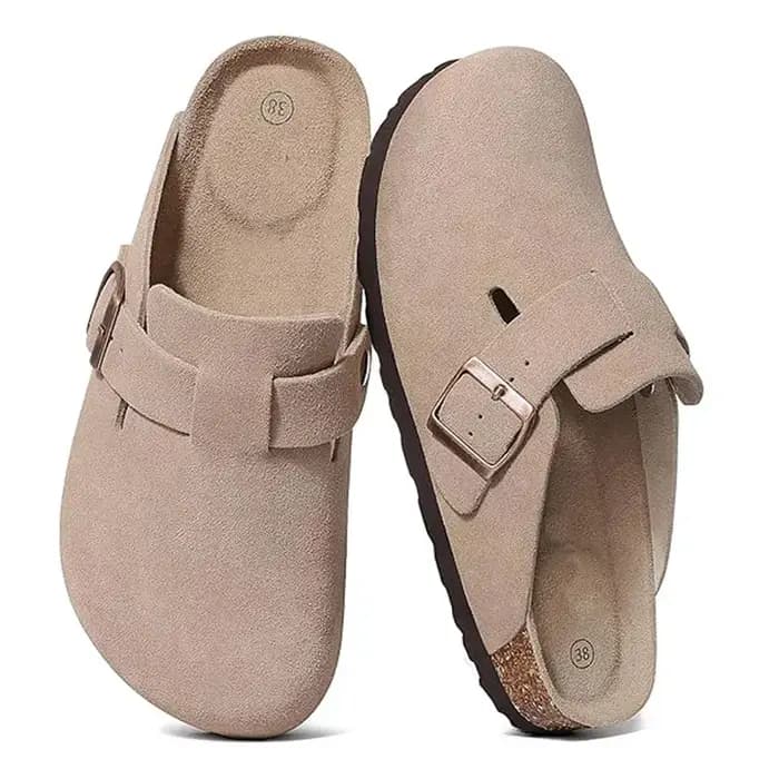 Crestar-Pantoufles sabots en daim classiques pour hommes et femmes