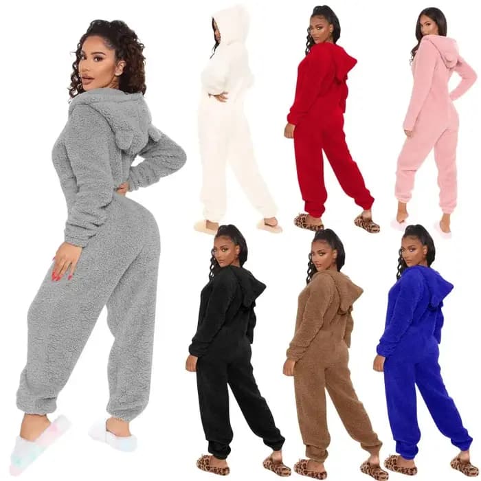 Nouveaux pyjamas en polaire à capuche pour femmes grandes tailles 5XL