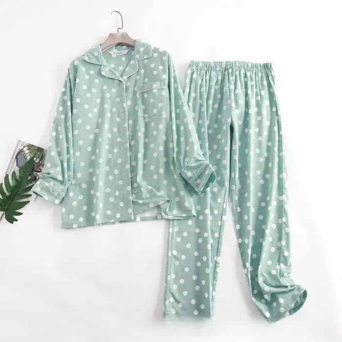 Pyjama pantalon en flanelle de coton, costume pour vêtements de maison, imprimé Simple, ample, autom