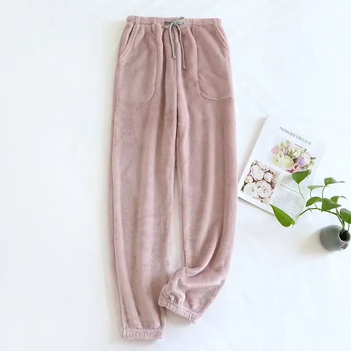 Pantalon de sommeil en flanelle épaisse pour femme