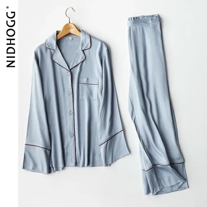 Pyjama Élégant en Viscose à Manches sulfpour Femme