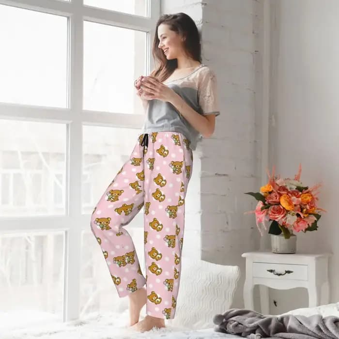 Pantalon de pyjama rose Rilakkumas pour femmes