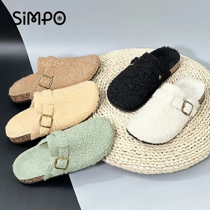 Nouveau Automne hiver femmes et chaussons pour hommes avec dessus en peluche intérieur extérieur sandales décontractées