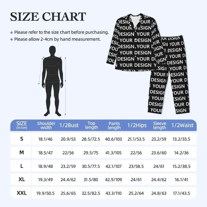Pyjamas pour hommes ajouter des vêtements de nuit de chambre de conception personnalisé bricolage fait votre Image deux pièces pyjama ample ensembles manches longues surdimensionné costume de maison