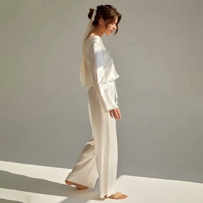 Ensemble pyjama pantalon Long à manches longues, nouveau Style, à lacets, vêtements de maison confortables, automne et hiver 2025