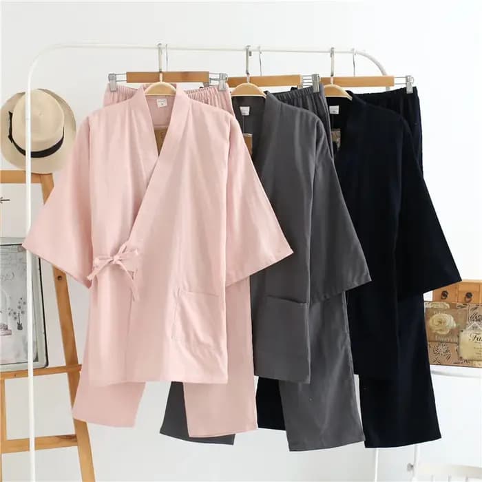 Ensemble pyjama d'été en gaze 100% coton pour hommes et femmes