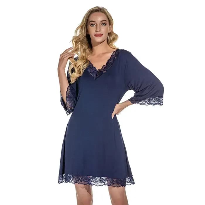 Robe de nuit d'été à manches courtes pour femmes