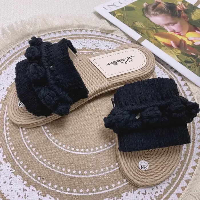 FHC 2024 nouveaux pantoufles en macramé faites à la main pour femmes