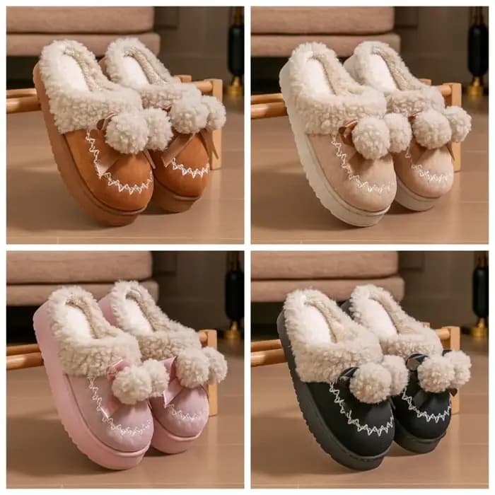 Pantoufles en peluche de coton antidérapantes durables