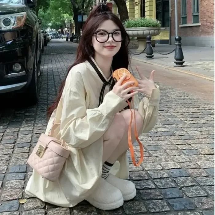 Robe courte Vintage française à manches bouffantes pour femmes