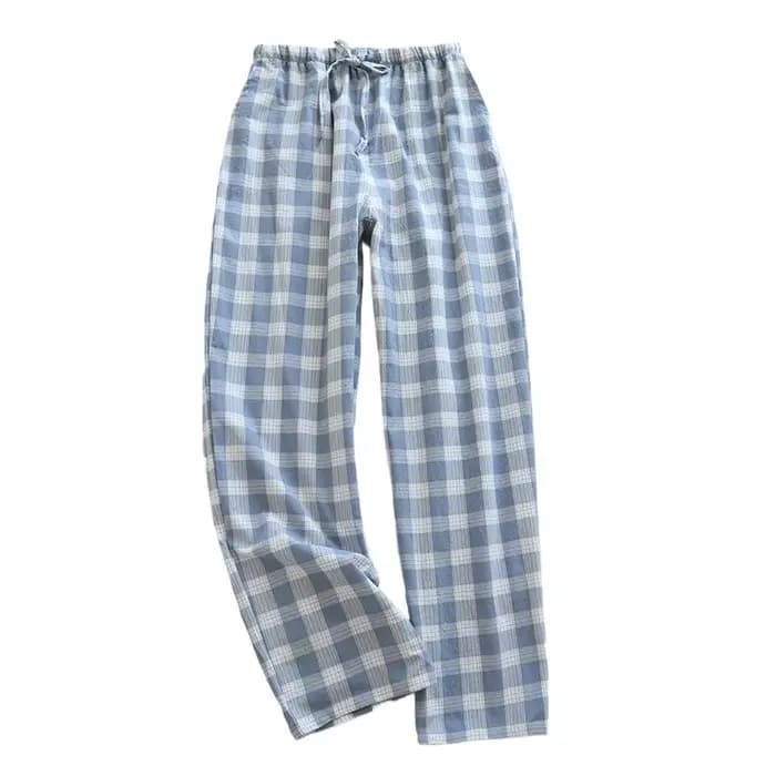 Pantalon de maison en coton à grands carreaux pour hommes