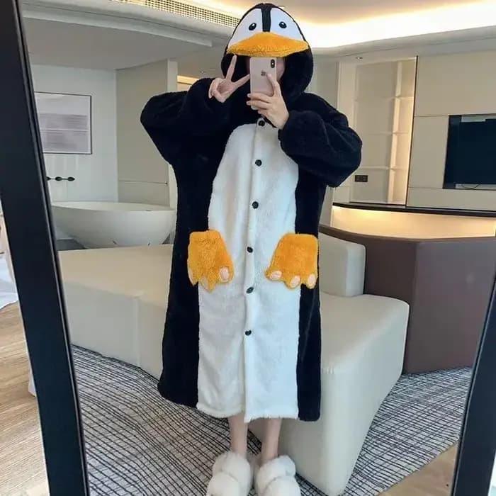 Mignon dessin animé petite aubergine épaissi corail polaire pyjama ensemble femmes hiver maison vêtements doux chaud