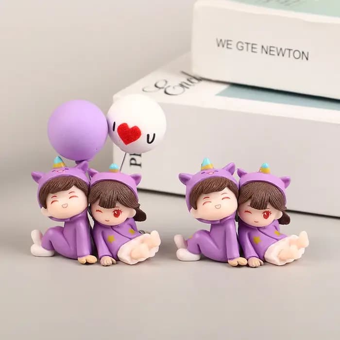 Pyjama violet de dessin animé créatif mignon pour couple