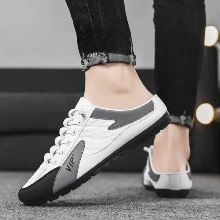 Pantoufles d'été pour hommes, chaussures décontractées à fond plat, tendance, chaussures de soutien à semelle souple, baskets pour hommes