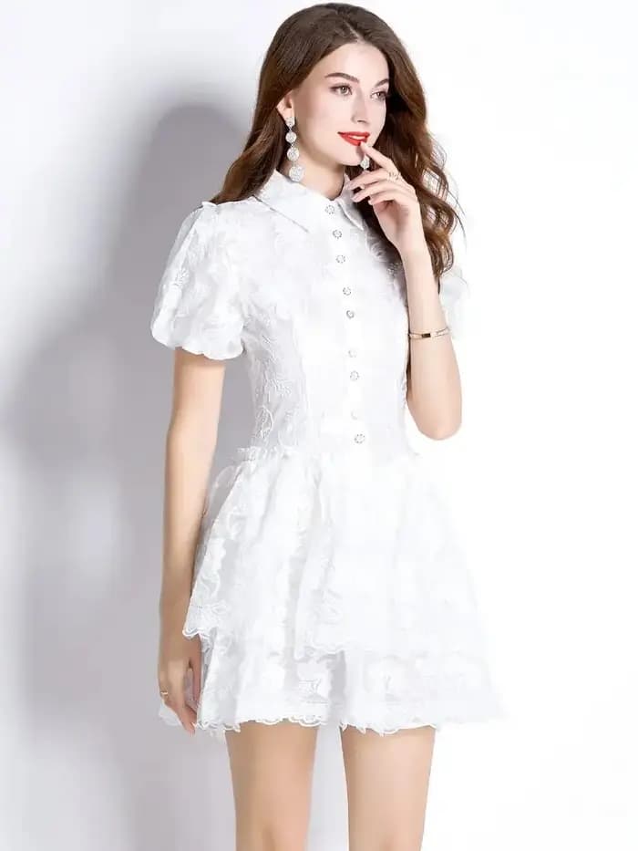 Mini robe à volants en cascade pour femmes
