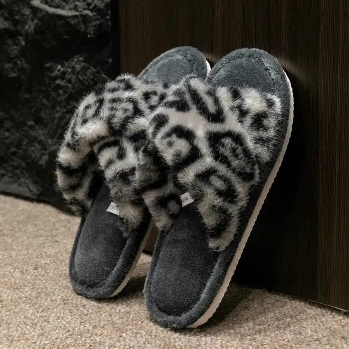 Pantoufles coulissantes à imprimé léopard pour hommes – Chaussures de maison respirantes à bout ouvert avec semelle