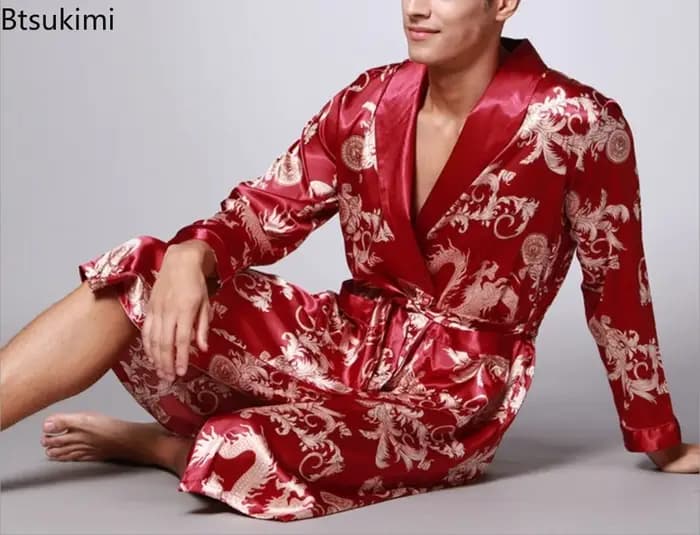 Peignoir d'été à manches longues pour hommes