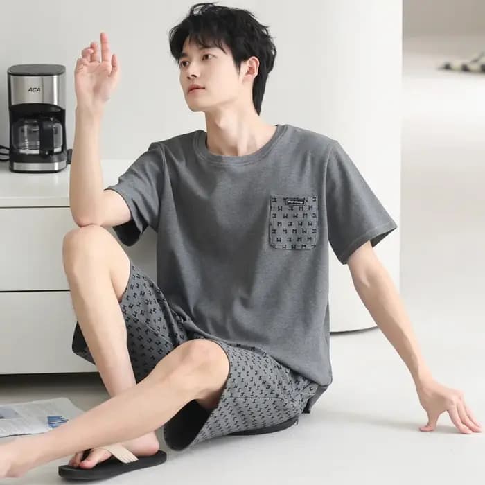 Ensemble pyjama en coton pour homme