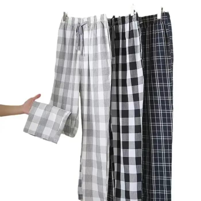 Pantalon de pyjama en pur coton pour hommes pour le printemps et l'automne