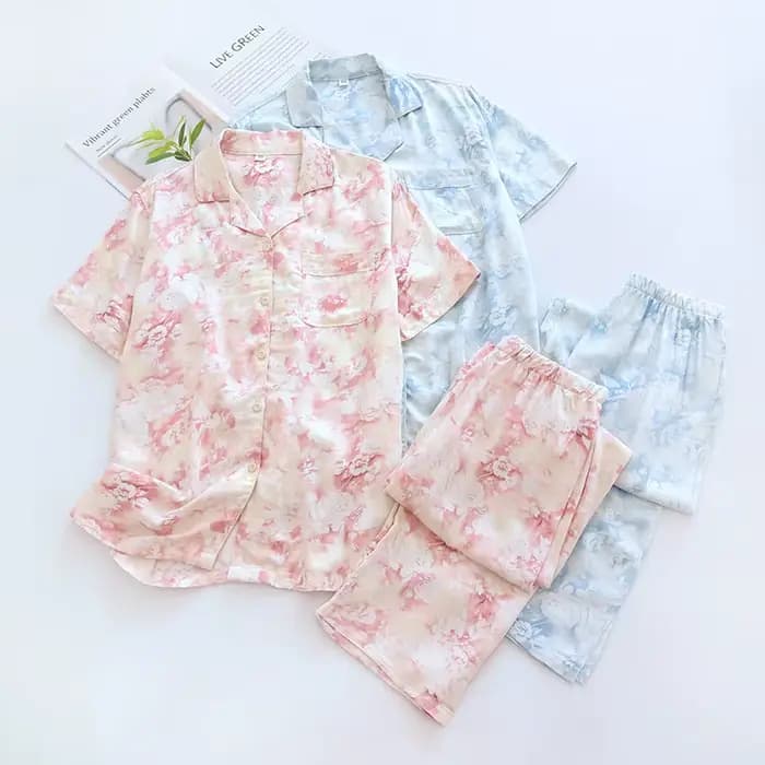 Ensemble pyjama d'été en coton et Viscose pour femmes
