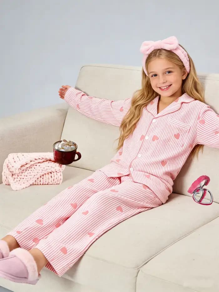 Pyjamas à la mode pour filles pour le printemps et l'automne