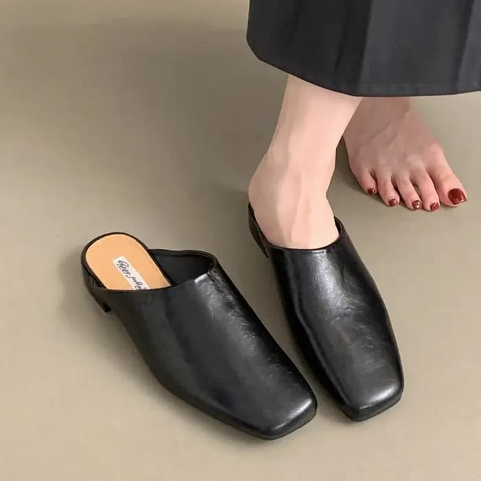 Bailamos nouvelle marque femmes pantoufle mode bout rond sans lacet Mules chaussures doux talon plat en plein air