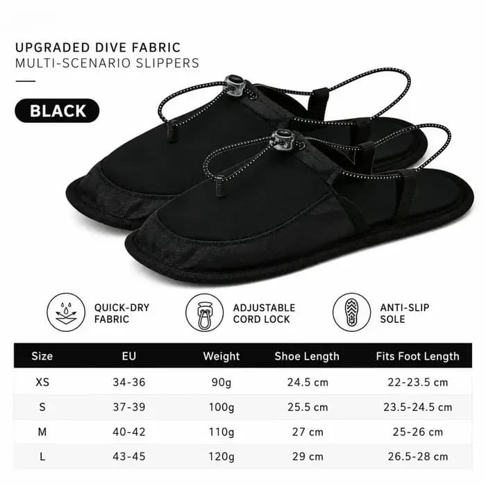 Chaussons de camping à séchage rapide, chaussures aquatiques pliables, sandales de plage antidérapan